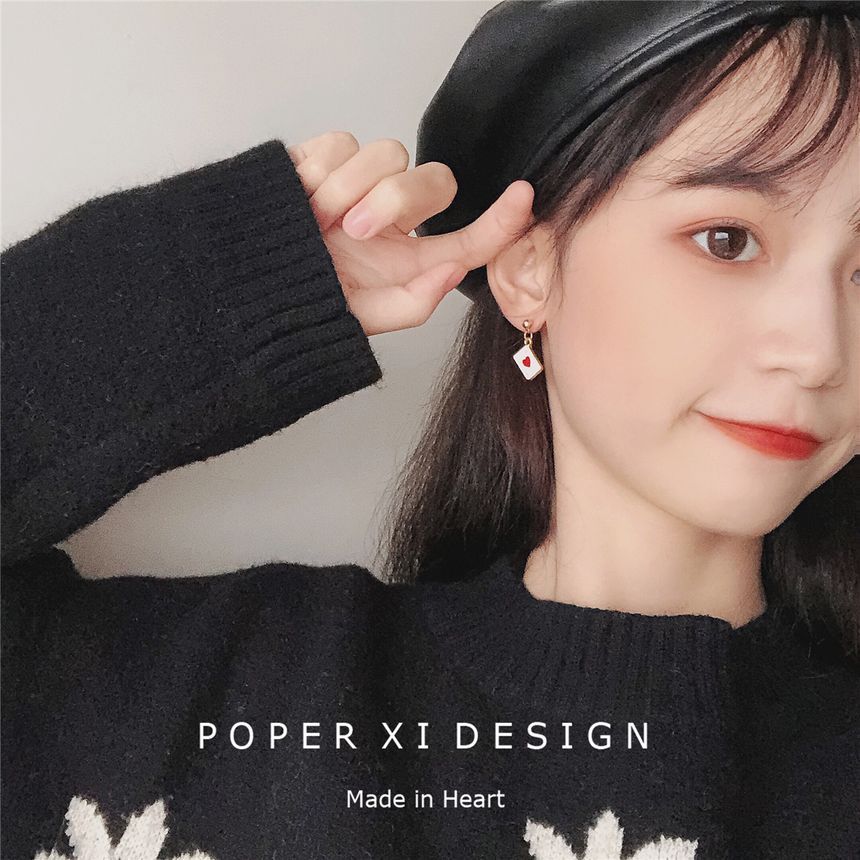 / Poker Clip-On Earring Drop