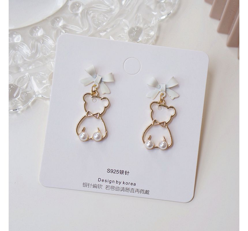 Alloy Earring Dangle Bear