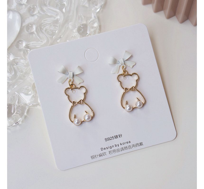 Alloy Earring Dangle Bear