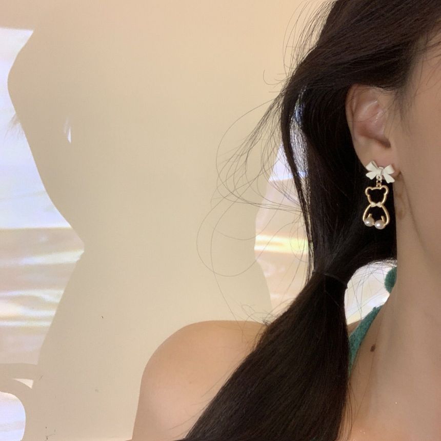 Alloy Earring Dangle Bear