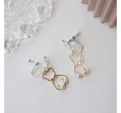 Alloy Earring Dangle Bear
