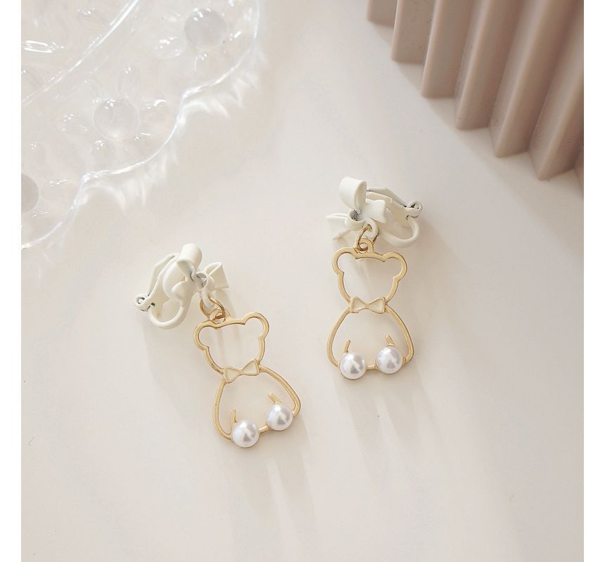 Alloy Earring Dangle Bear
