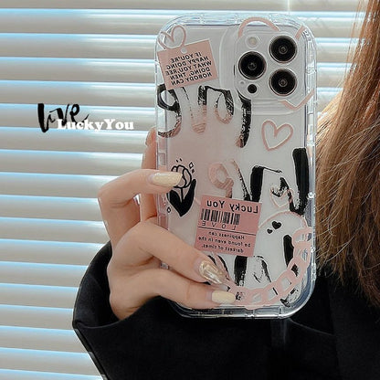 Case Transparent Lettering Phone
