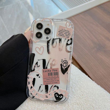 Case Transparent Lettering Phone