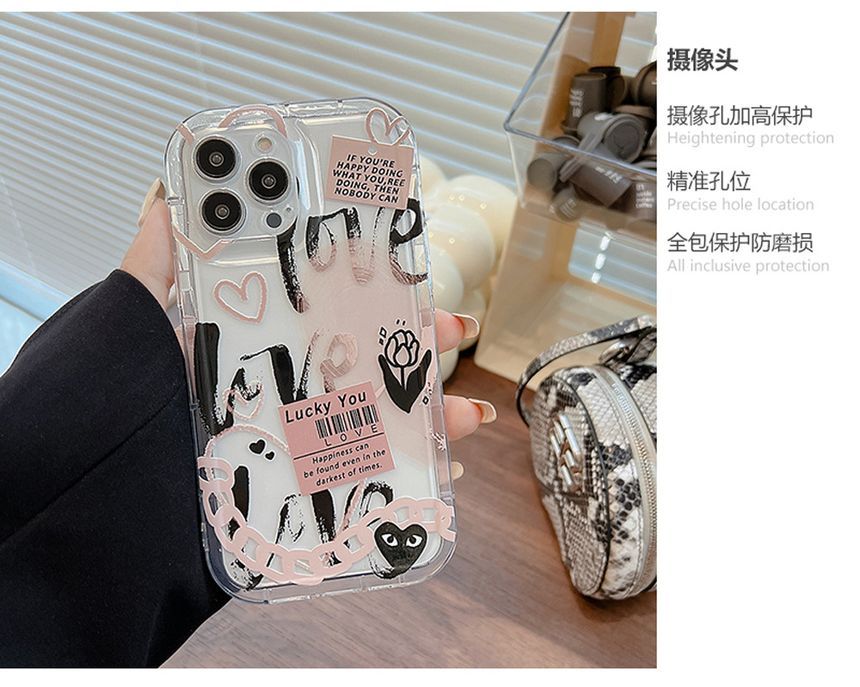 Case Transparent Lettering Phone