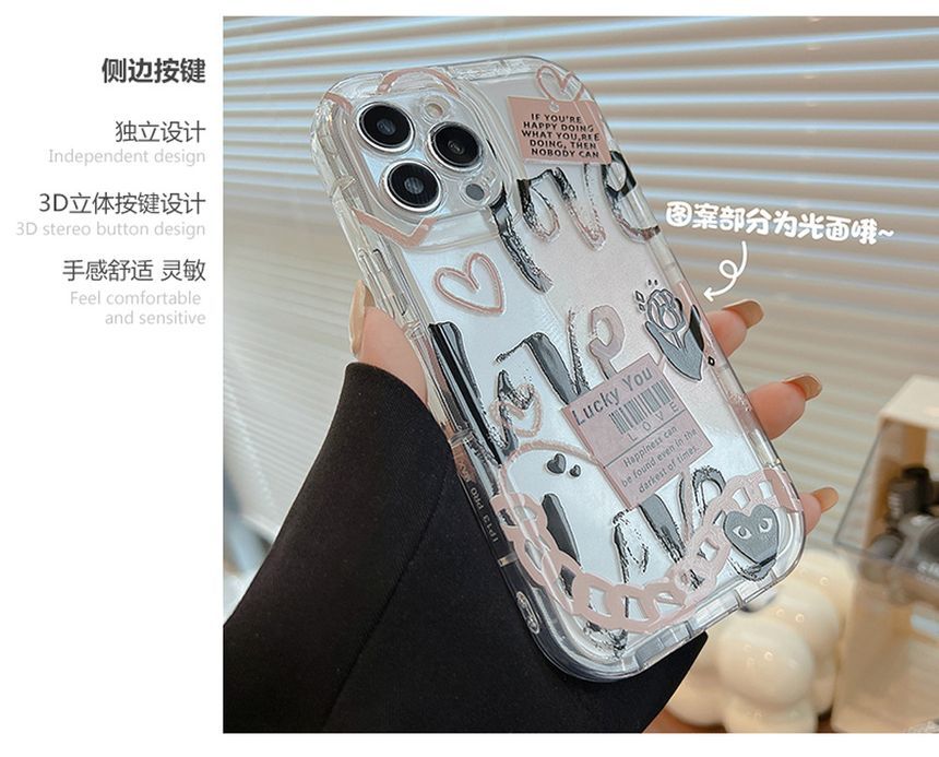 Case Transparent Lettering Phone