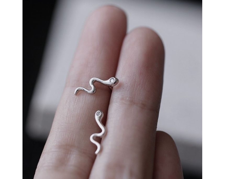 Silver Snake Sterling Earring