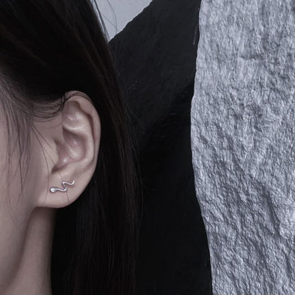 Silver Snake Sterling Earring