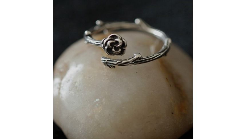 Ring Sterling Rose Silver Open