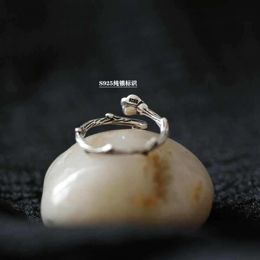 Ring Sterling Rose Silver Open