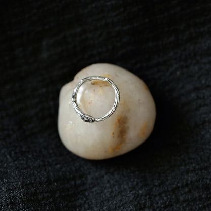 Ring Sterling Rose Silver Open