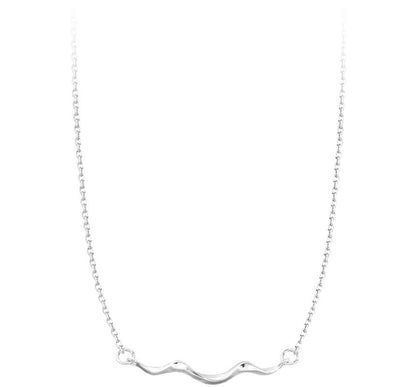 Silver Sterling Pendant Choker Wavy