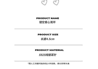 Dangle Heart Silver Sterling Earring