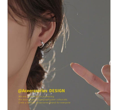 Silver Sterling Earring Hoop Star