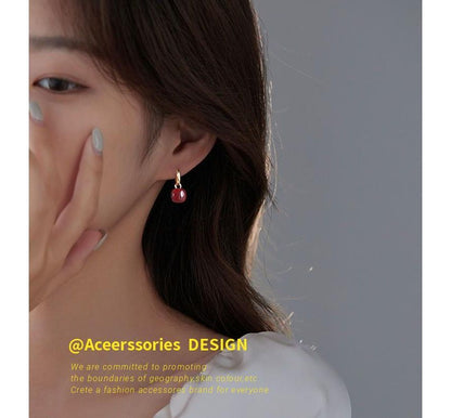 Earring Sterling Silver Square Dangle