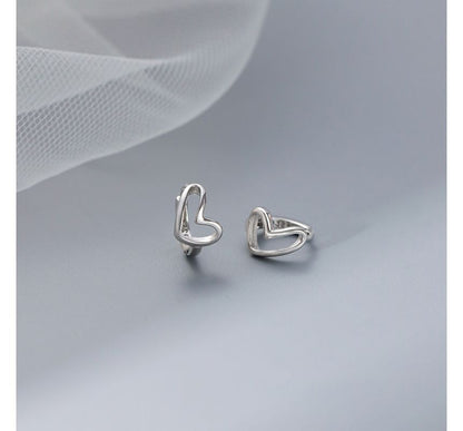 Sterling Earring Heart Silver