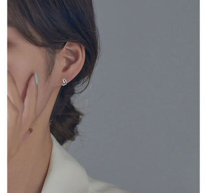 Sterling Earring Heart Silver