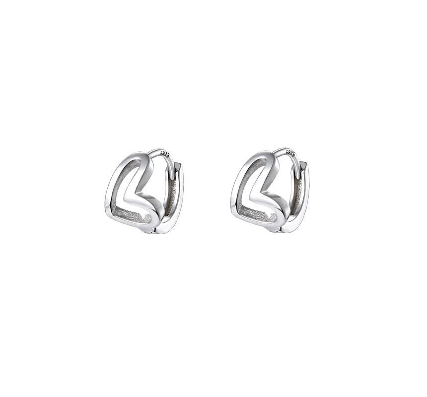 Sterling Earring Heart Silver