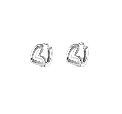 Sterling Earring Heart Silver