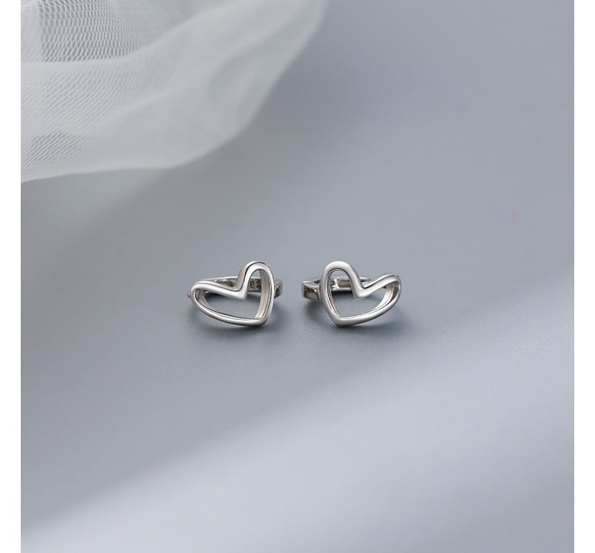 Sterling Earring Heart Silver