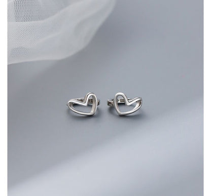 Sterling Earring Heart Silver