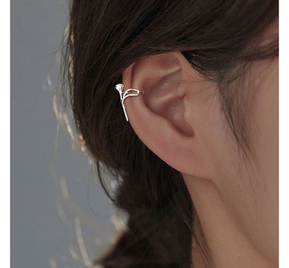 Rose Cuff Sterling Silver Earring