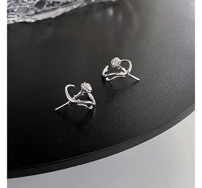 Rose Cuff Sterling Silver Earring