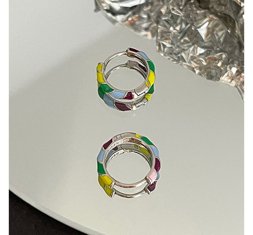 Glaze Hoop Earring Silver Sterling