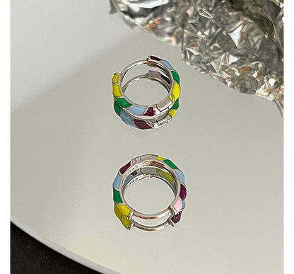Glaze Hoop Earring Silver Sterling