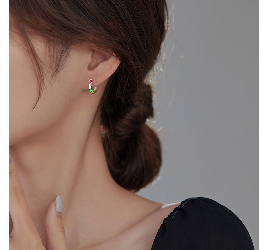 Glaze Hoop Earring Silver Sterling