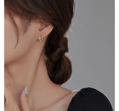 Glaze Hoop Earring Silver Sterling