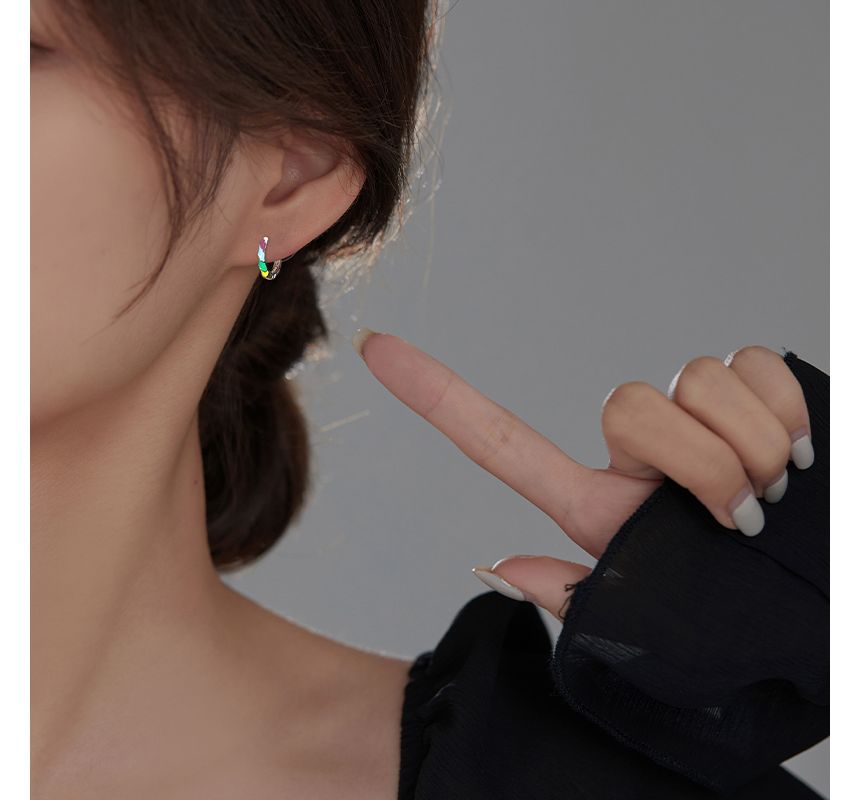 Glaze Hoop Earring Silver Sterling