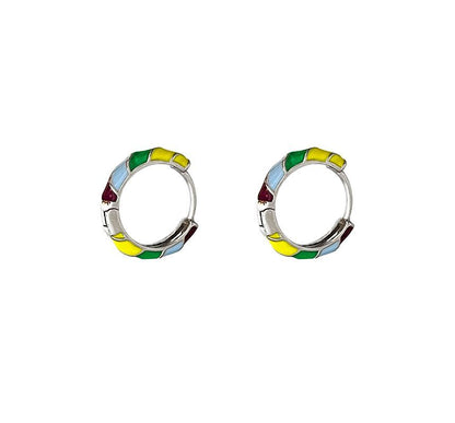 Glaze Hoop Earring Silver Sterling