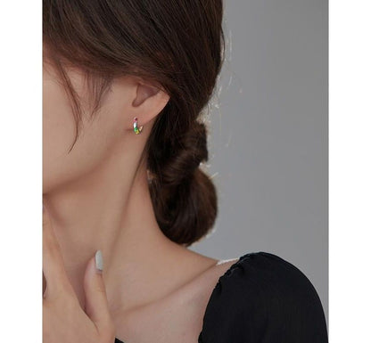 Glaze Hoop Earring Silver Sterling