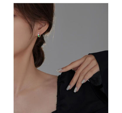 Glaze Hoop Earring Silver Sterling