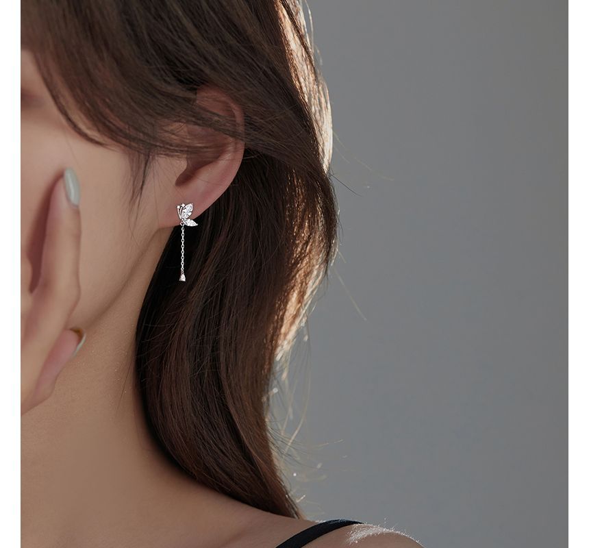 Earring Butterfly Dangle Sterling Silver