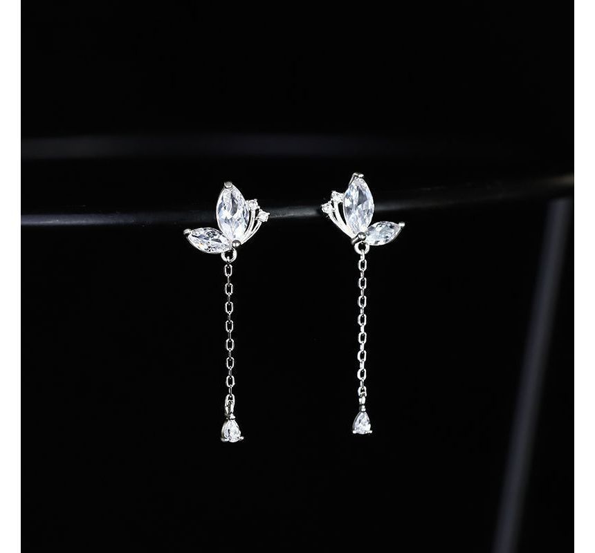 Earring Butterfly Dangle Sterling Silver