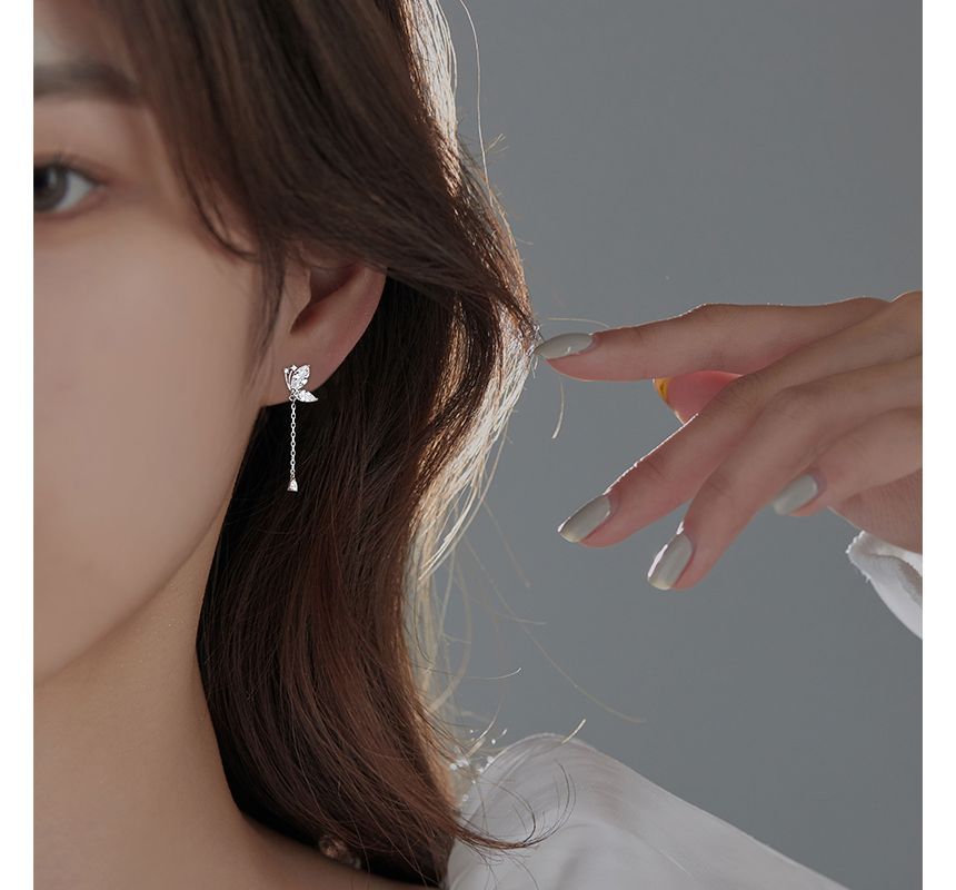 Earring Butterfly Dangle Sterling Silver