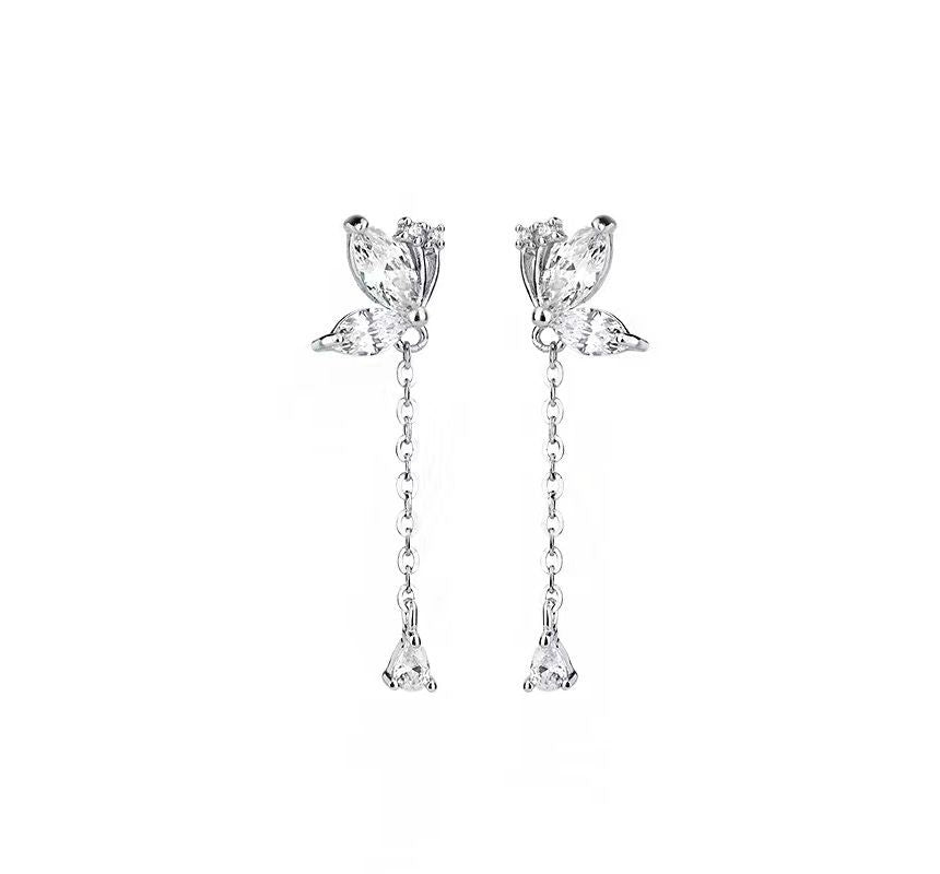 Earring Butterfly Dangle Sterling Silver
