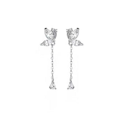 Earring Butterfly Dangle Sterling Silver
