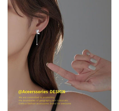 Earring Butterfly Dangle Sterling Silver