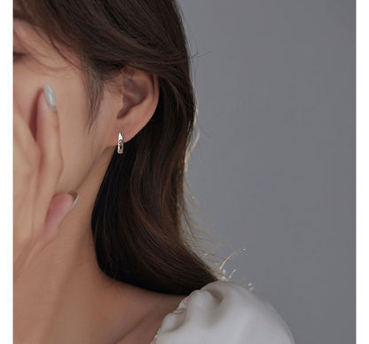 Hoop Smiley Silver Sterling Earring