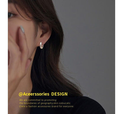 Hoop Smiley Silver Sterling Earring