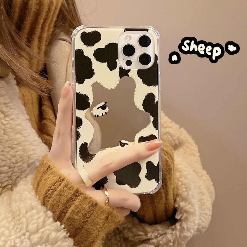 Mirrored Milk Print Cow Phone Case