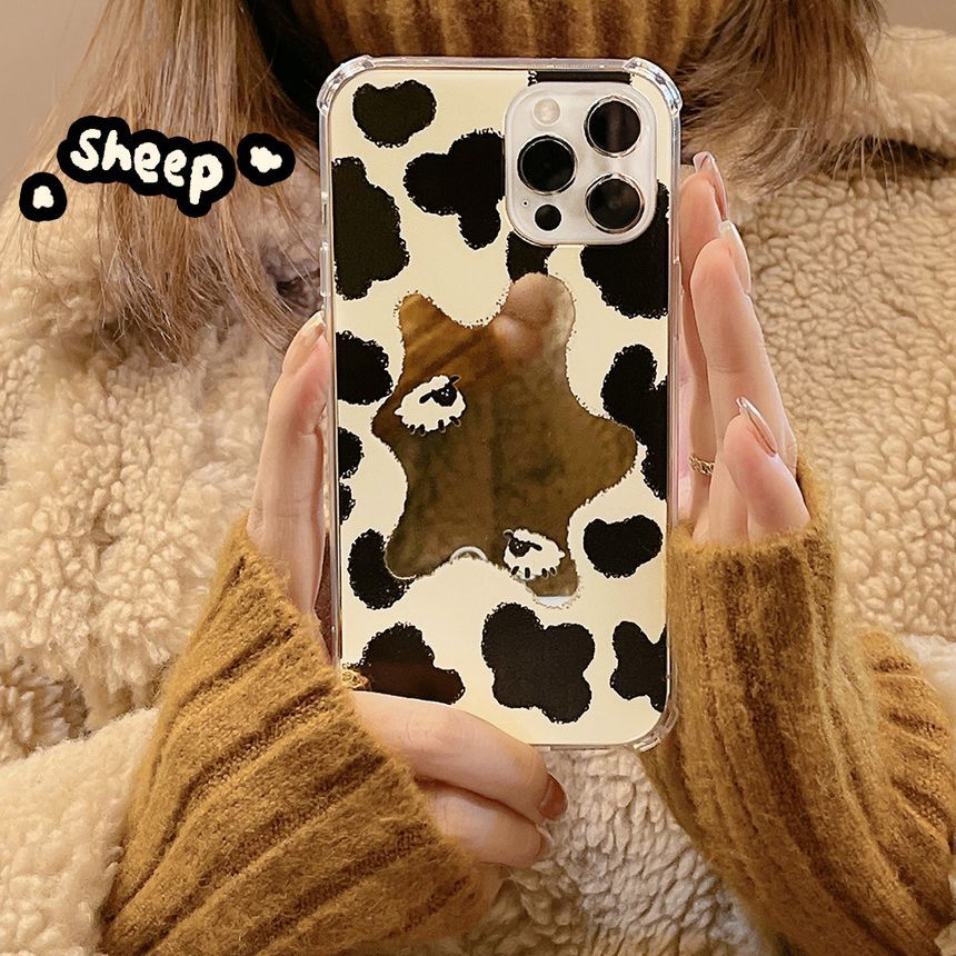 Mirrored Milk Print Cow Phone Case