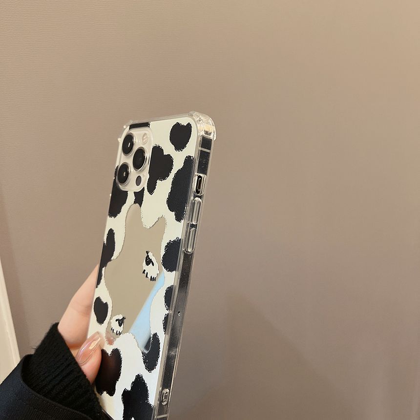 Mirrored Milk Print Cow Phone Case