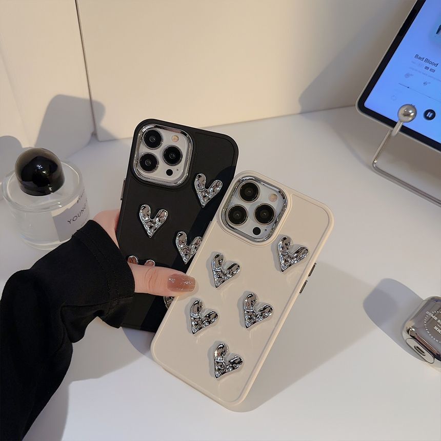 Metallic Heart Case Phone