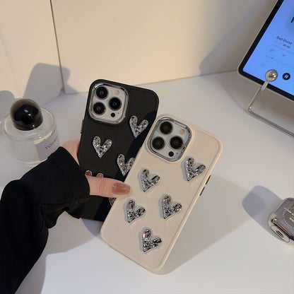 Metallic Heart Case Phone