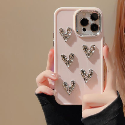 Metallic Heart Case Phone