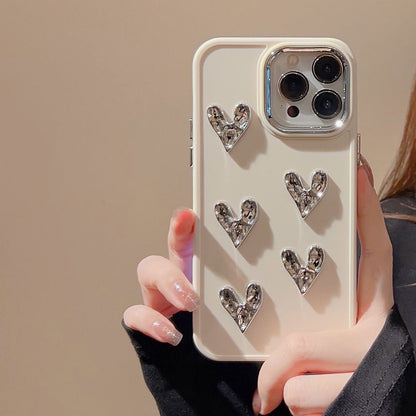 Metallic Heart Case Phone
